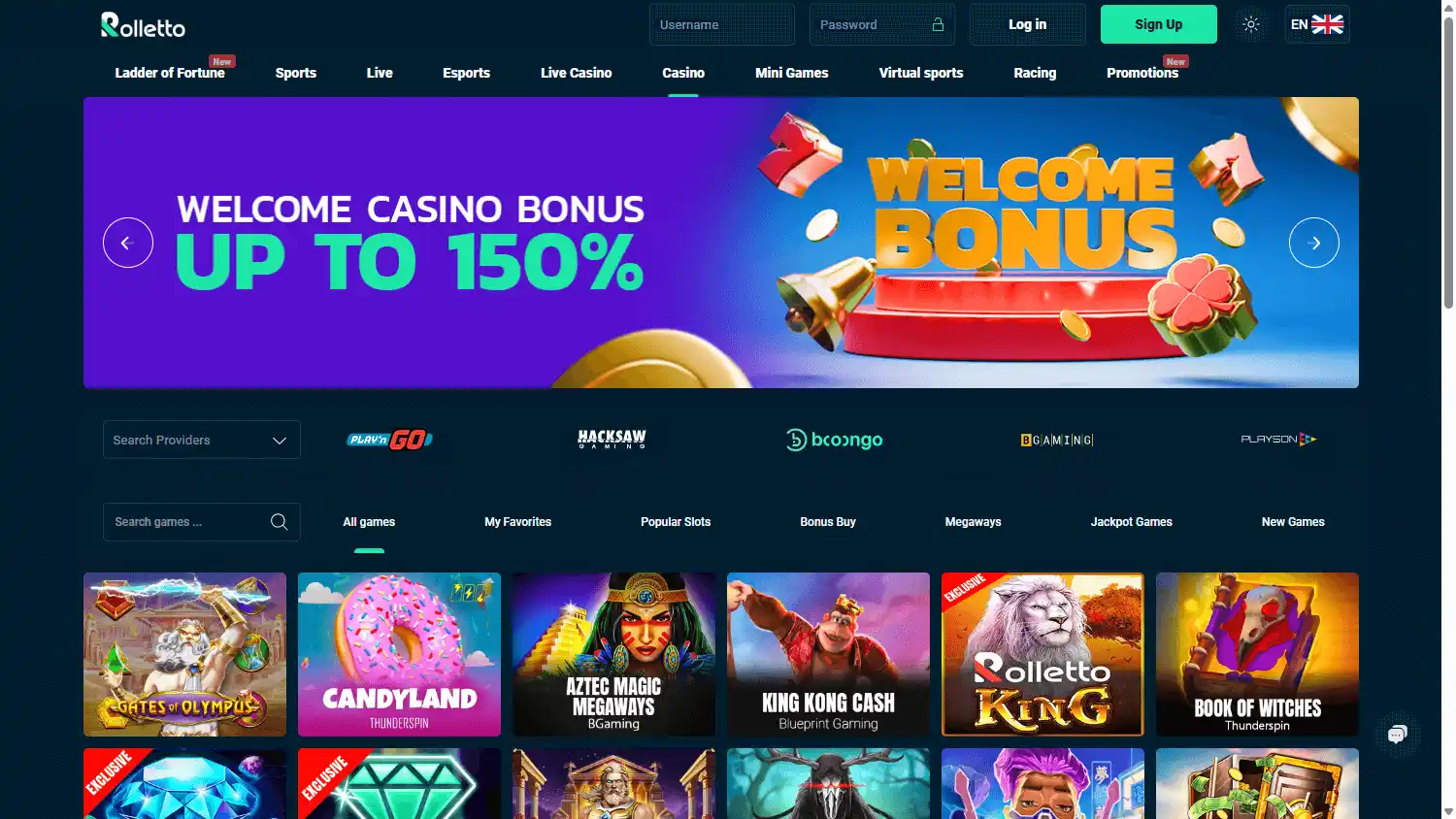 Rolletto Casino screenshot 2