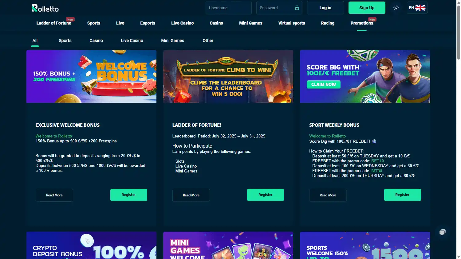 Rolletto Casino screenshot 3