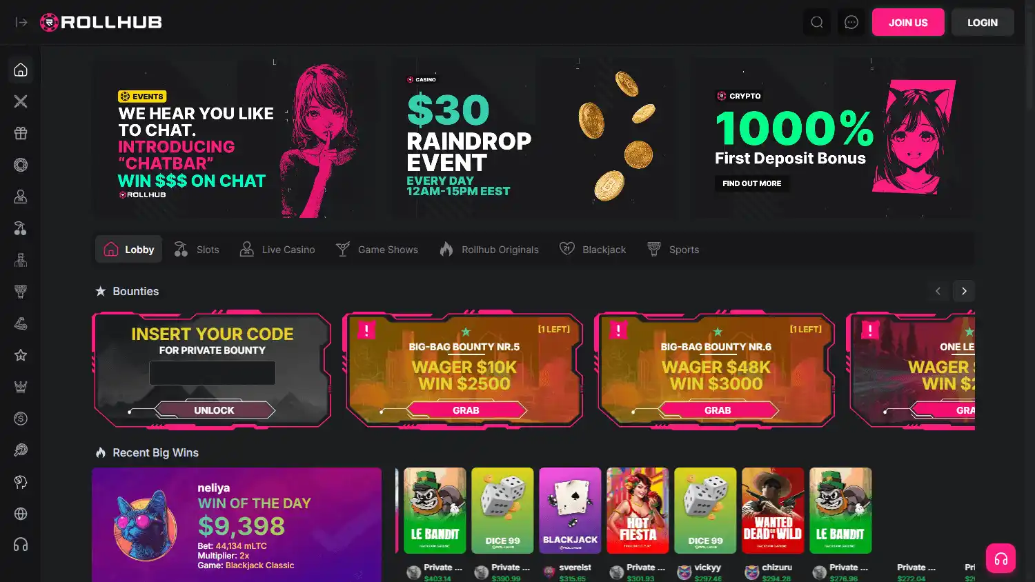 Rollhub Casino screenshot 1