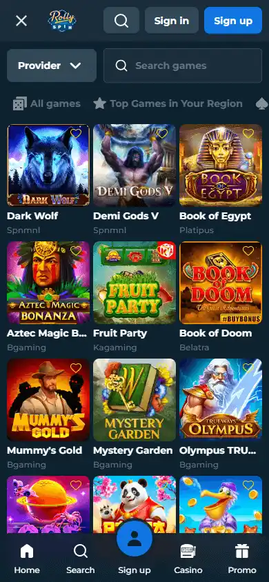 Rolly Spin Casino screenshot 5