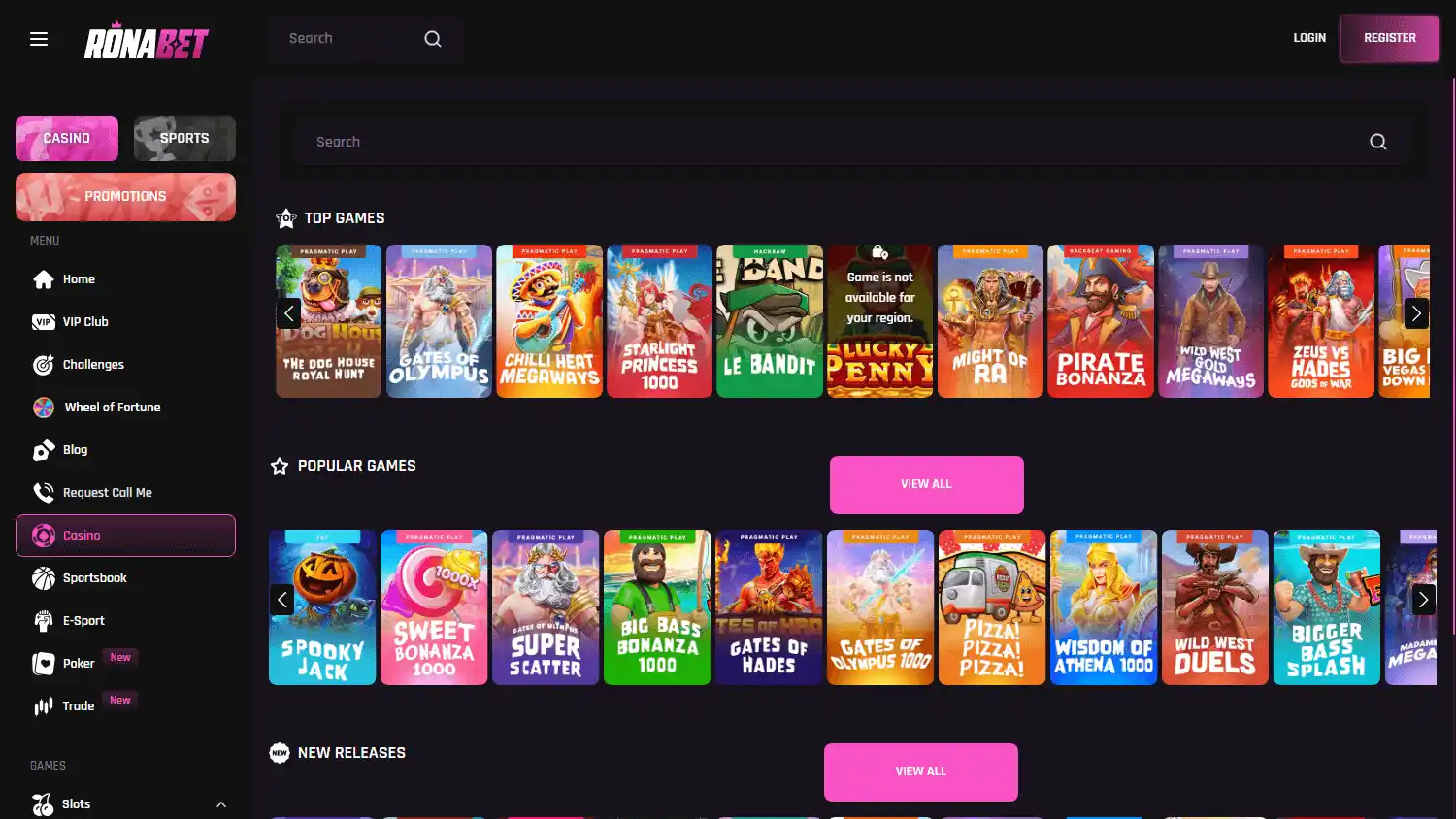 Ronabet Casino screenshot 2