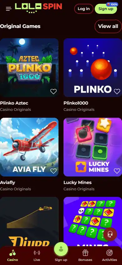 Ronospin Casino screenshot 2