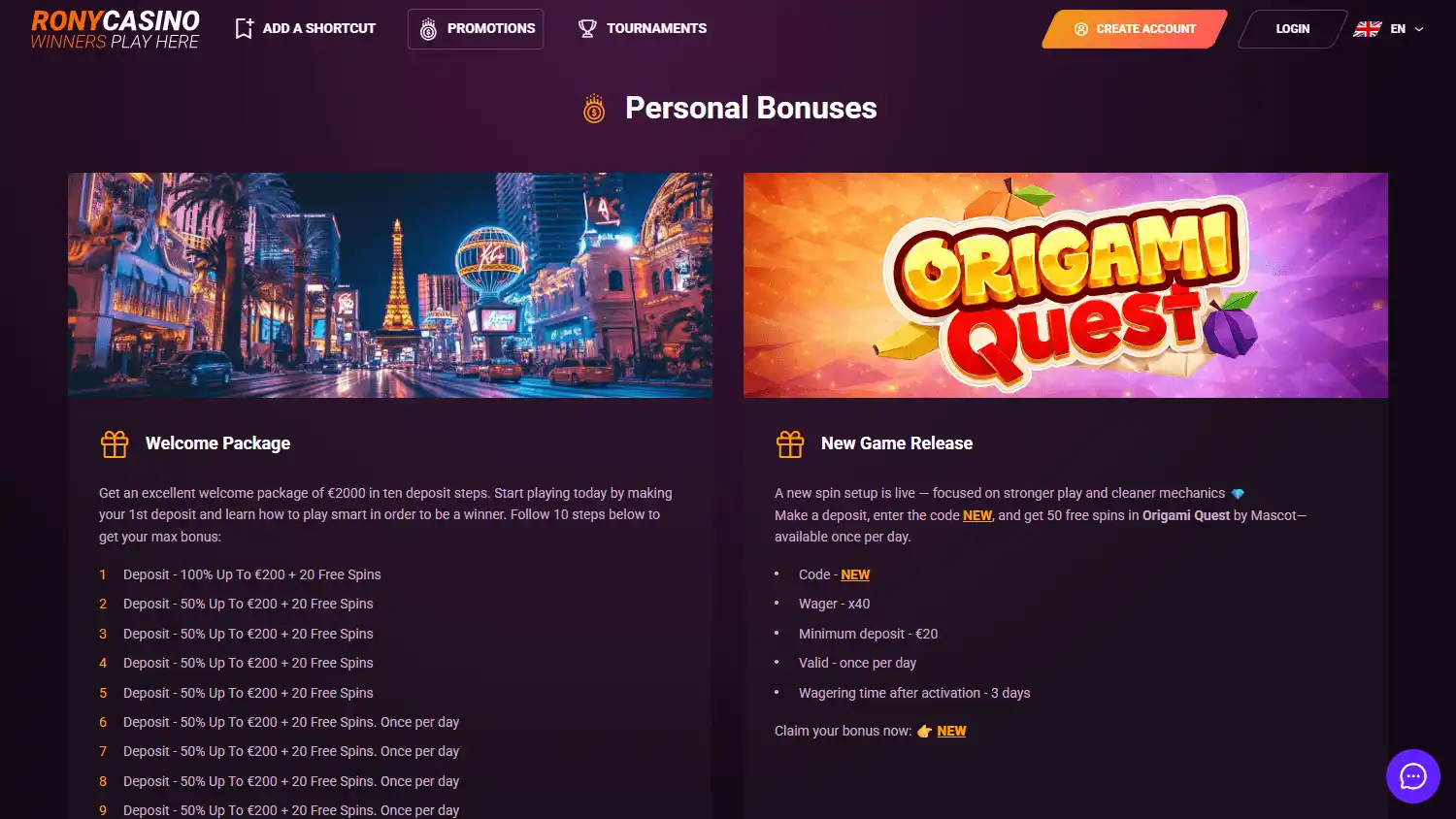 Rony Casino screenshot 2