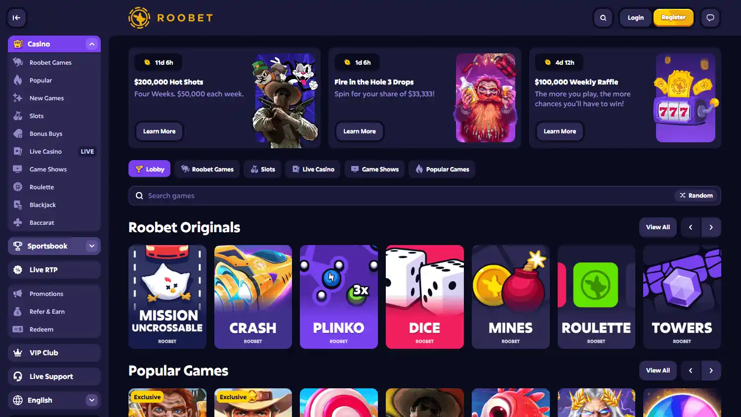 Roobet Casino screenshot 2