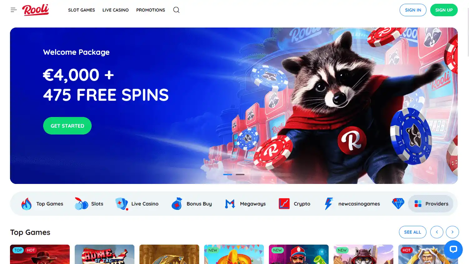 Rooli Casino screenshot 1