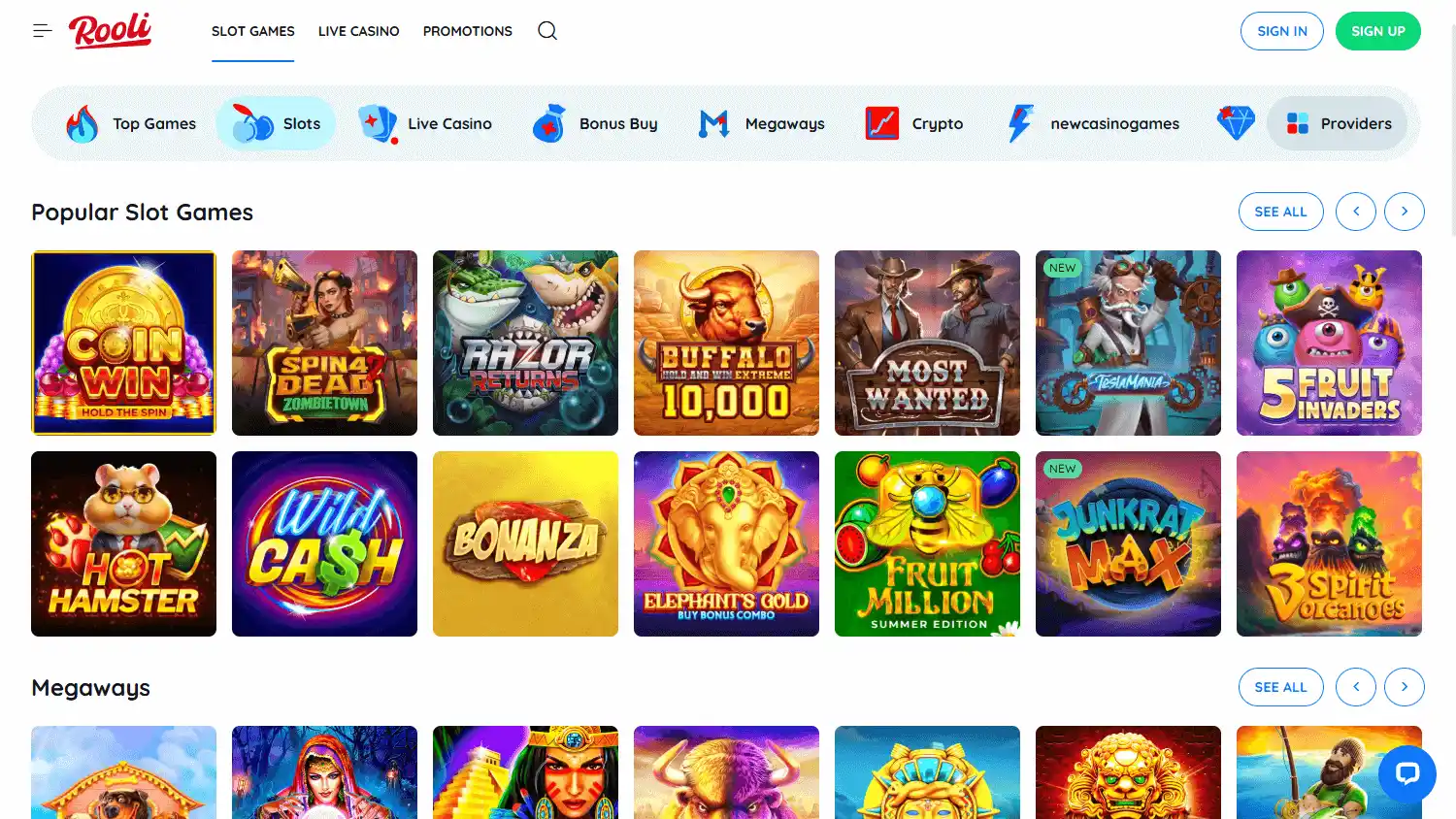 Rooli Casino screenshot 2