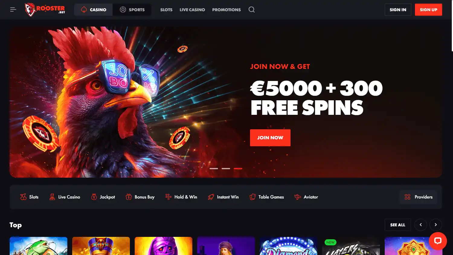 Rooster Bet Casino screenshot 1