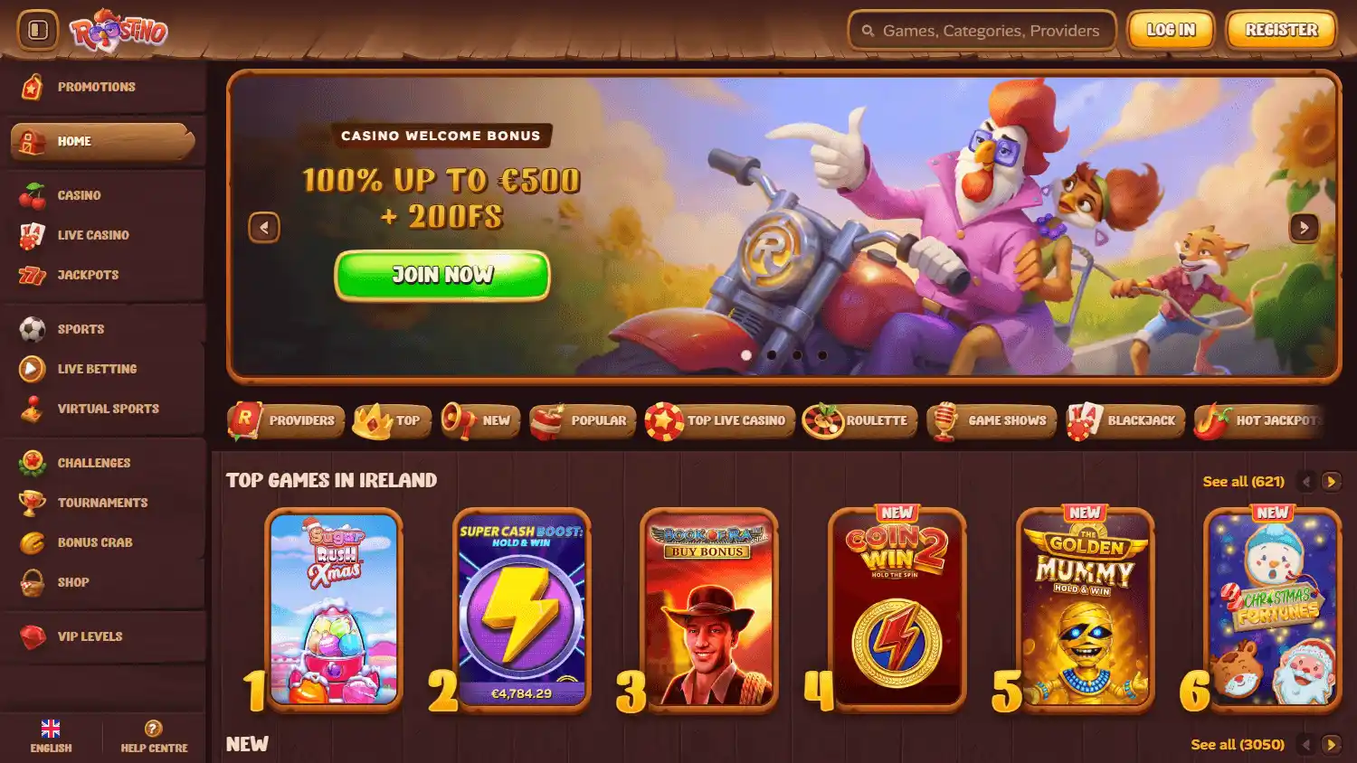 Roostino Casino screenshot 1