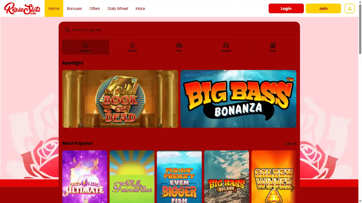 Rose Slots Casino NZ screenshot 3