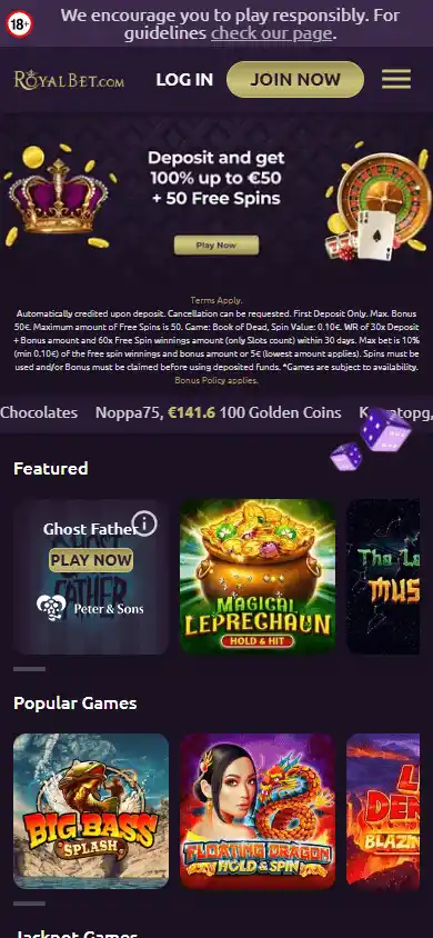 Royal Bet Casino UK screenshot 5