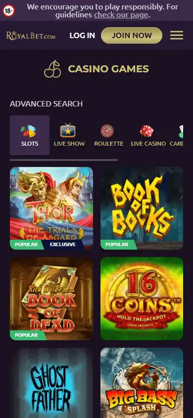 Royal Bet Casino UK screenshot 6