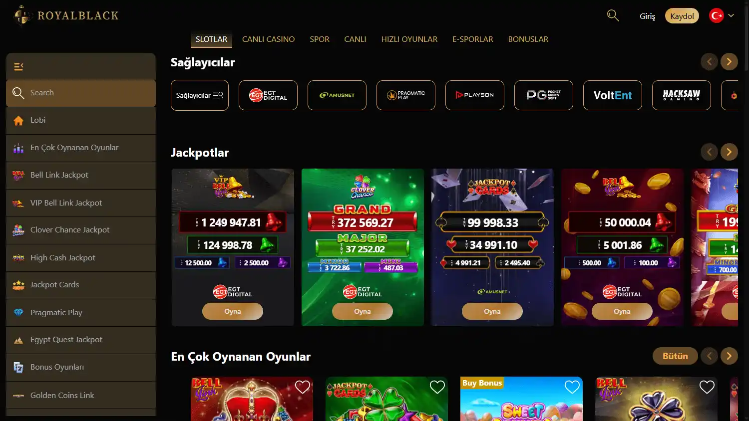 Royal Black Casino screenshot 2