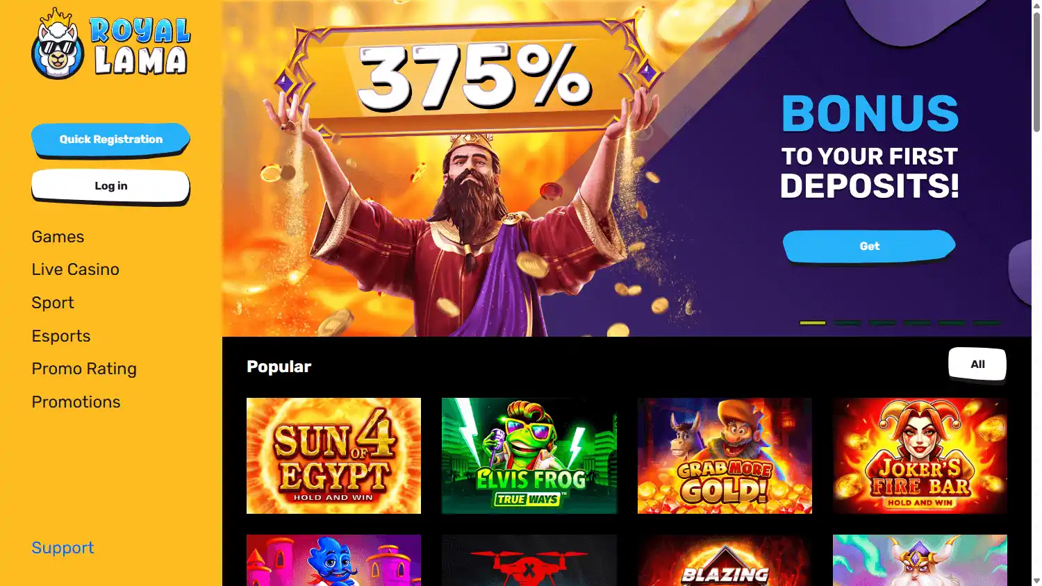 Royal Lama Casino screenshot 1