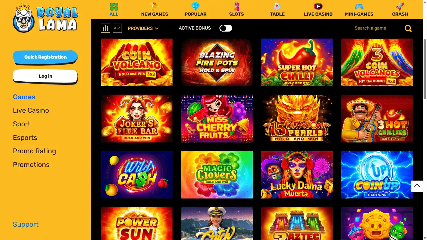 Royal Lama Casino screenshot 2