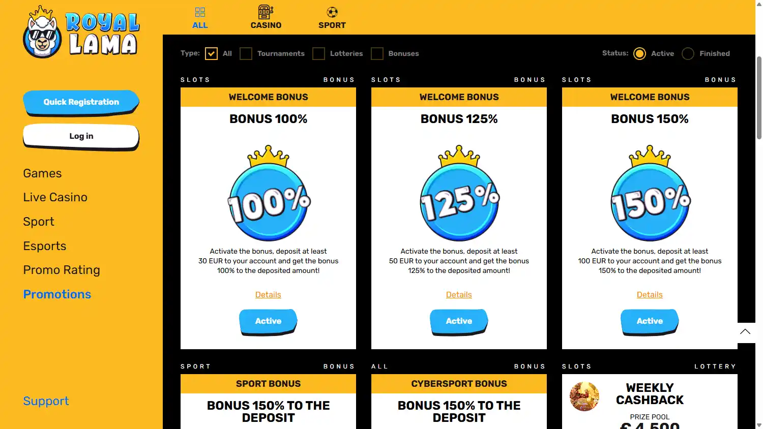 Royal Lama Casino screenshot 3
