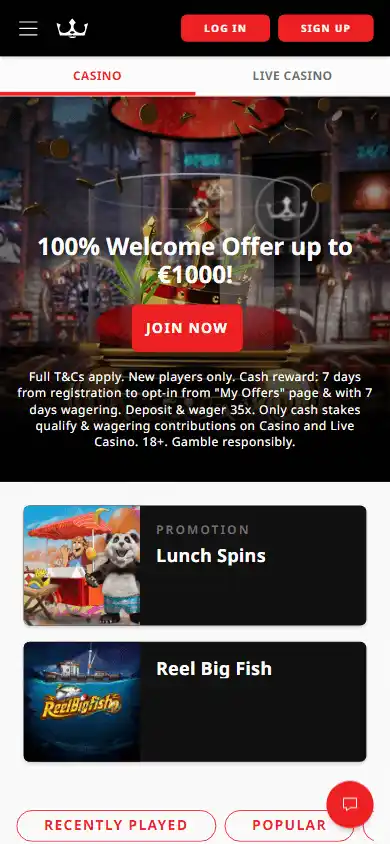 Royal Panda Casino screenshot 2