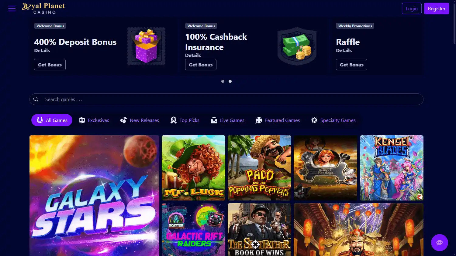 Royal Planet Casino screenshot 1