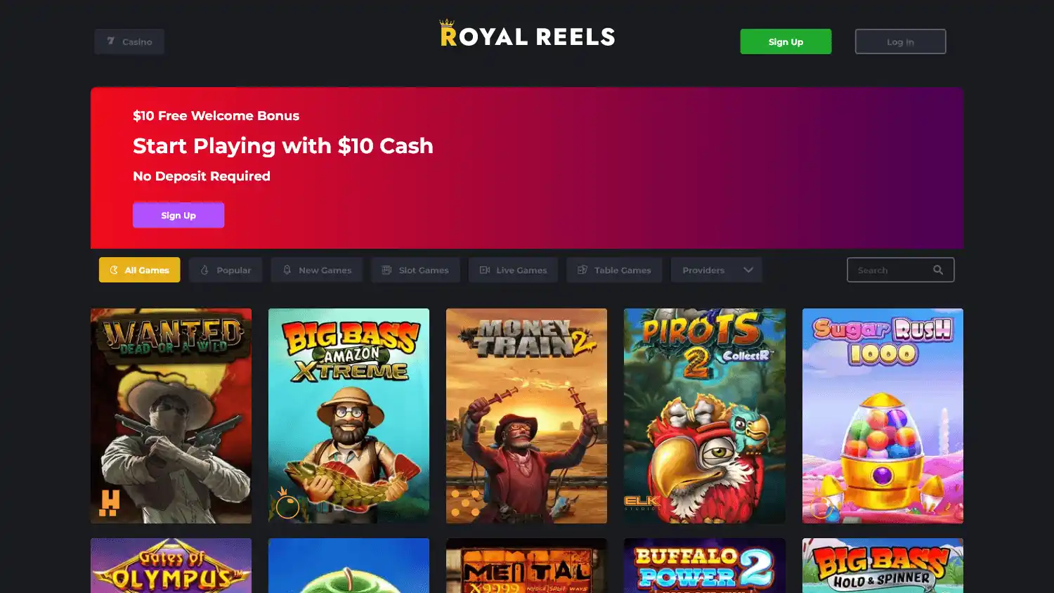 Royal Reels Casino screenshot 1