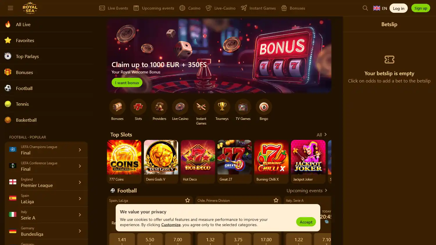 Royal Sea Casino screenshot 1