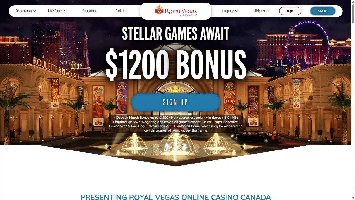 Royal Vegas Casino Ontario screenshot 1