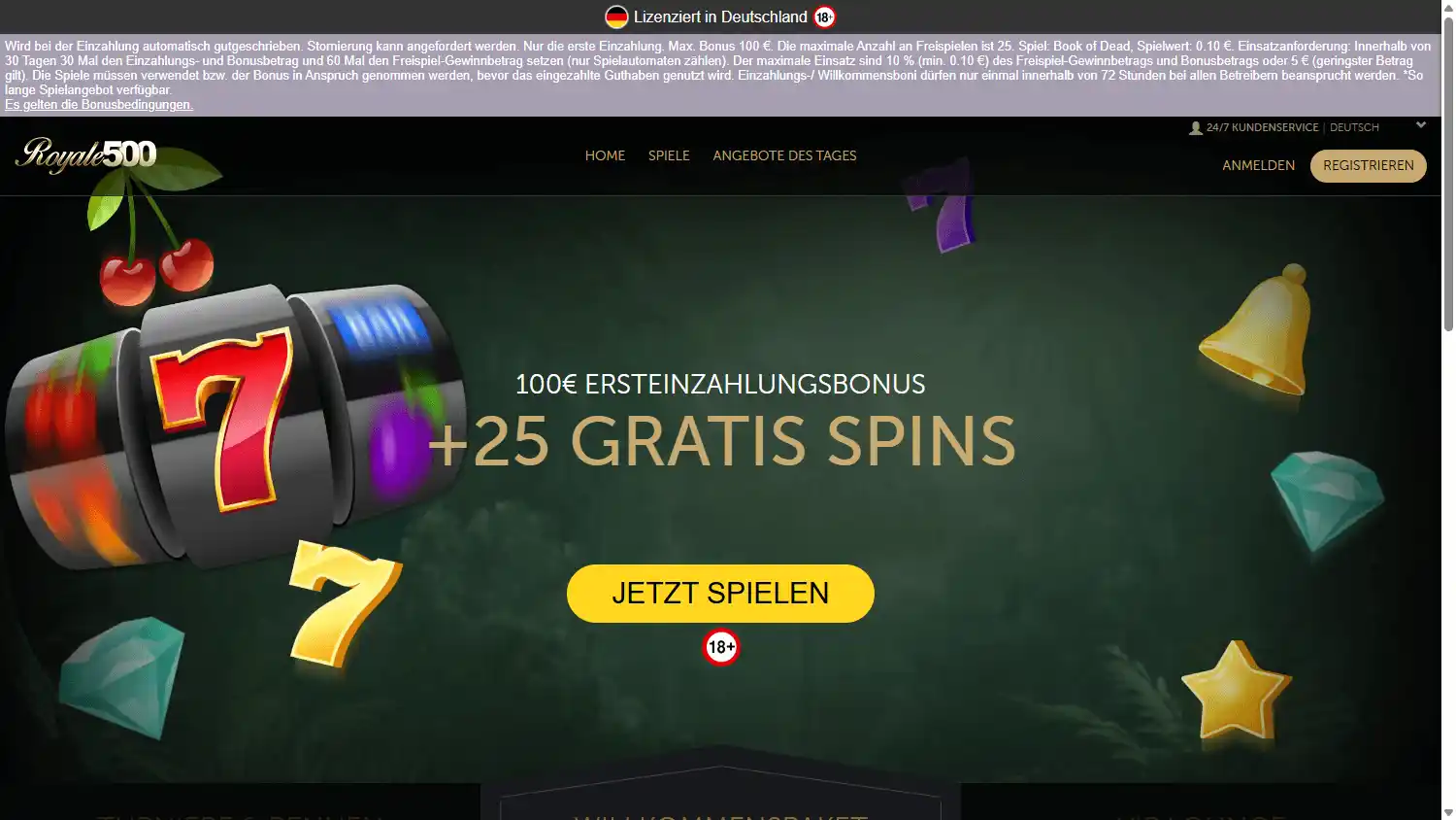 Royale500 Casino DE screenshot 1