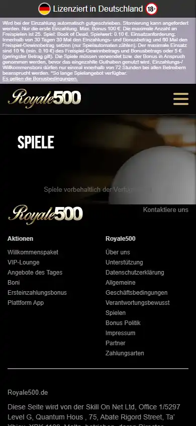 Royale500 Casino DE screenshot 5