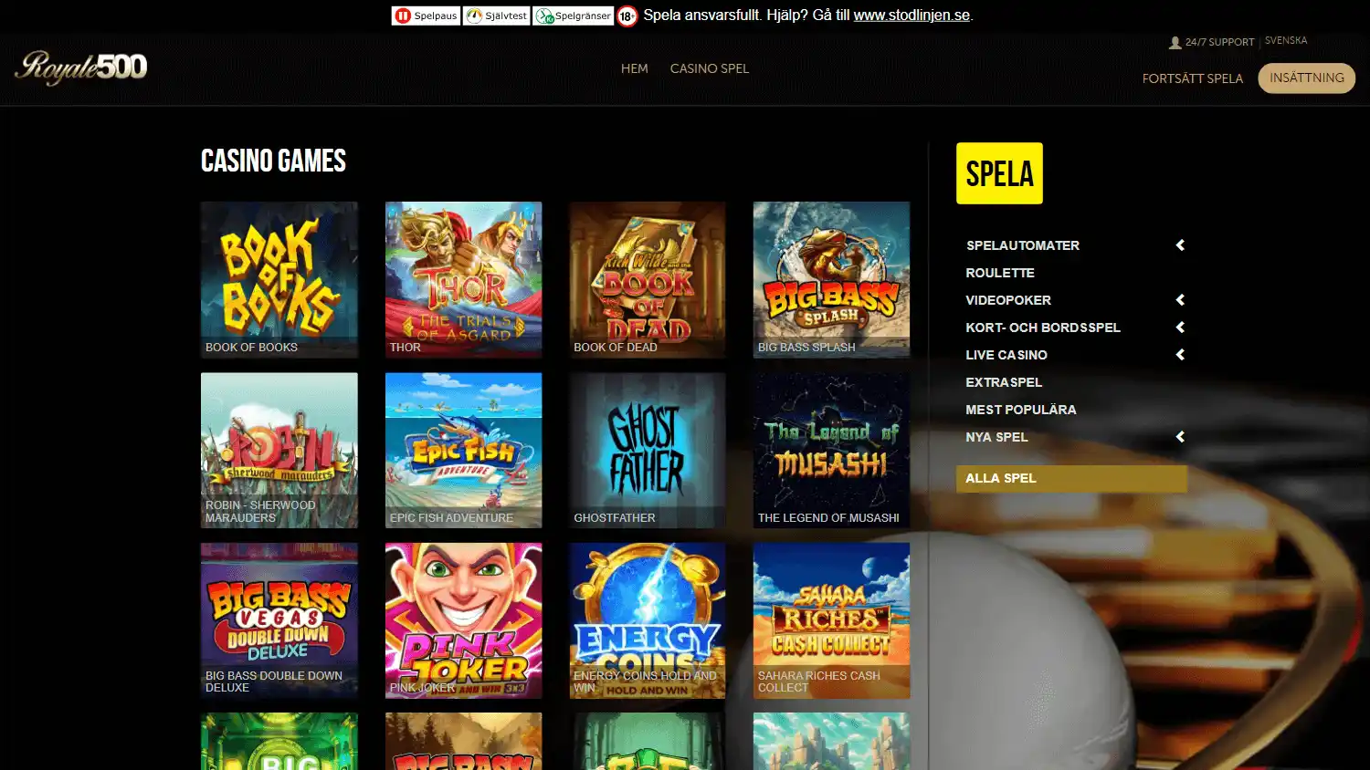 Royale500 Casino SE screenshot 1