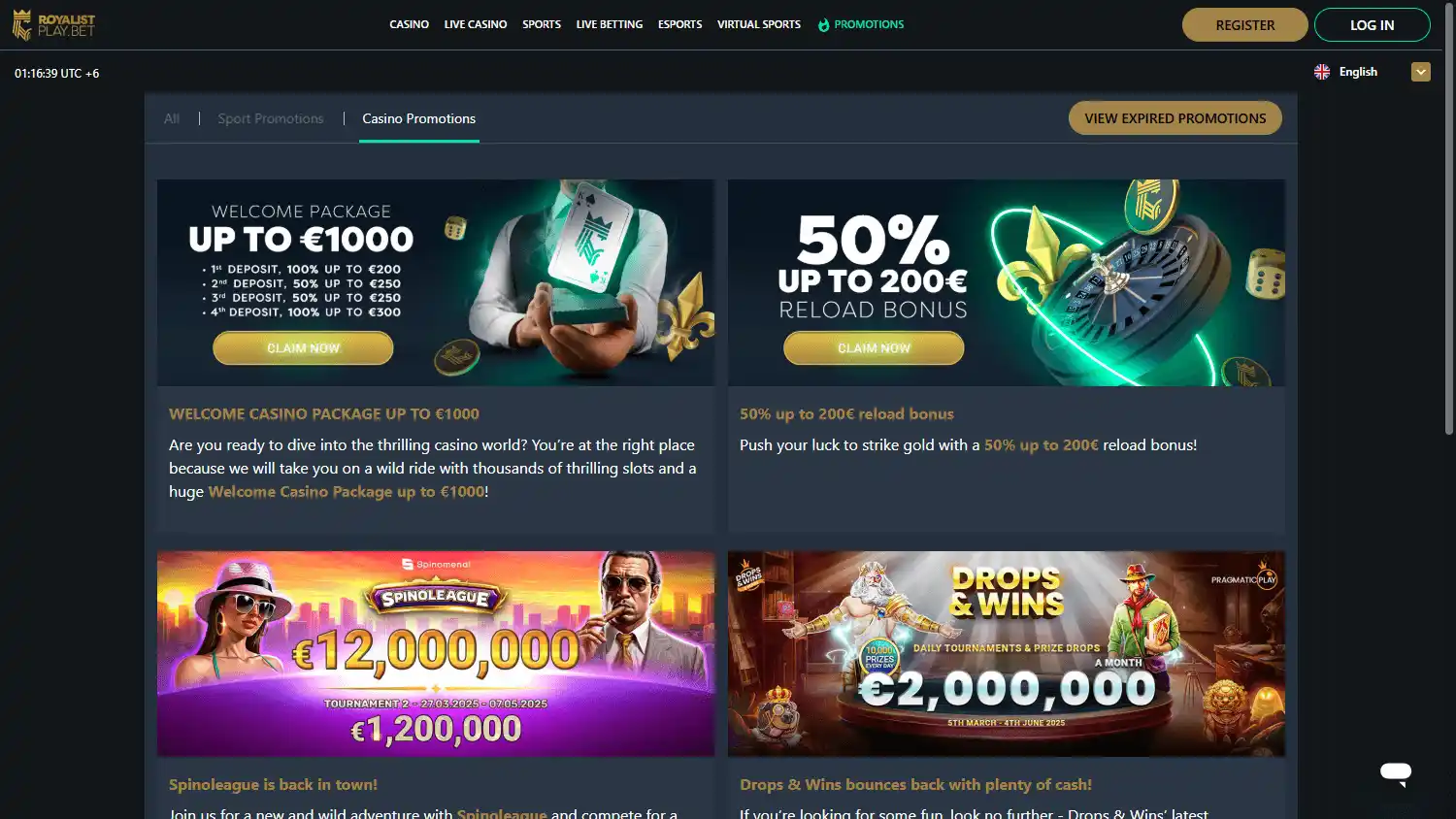 RoyalistPlay Casino screenshot 2