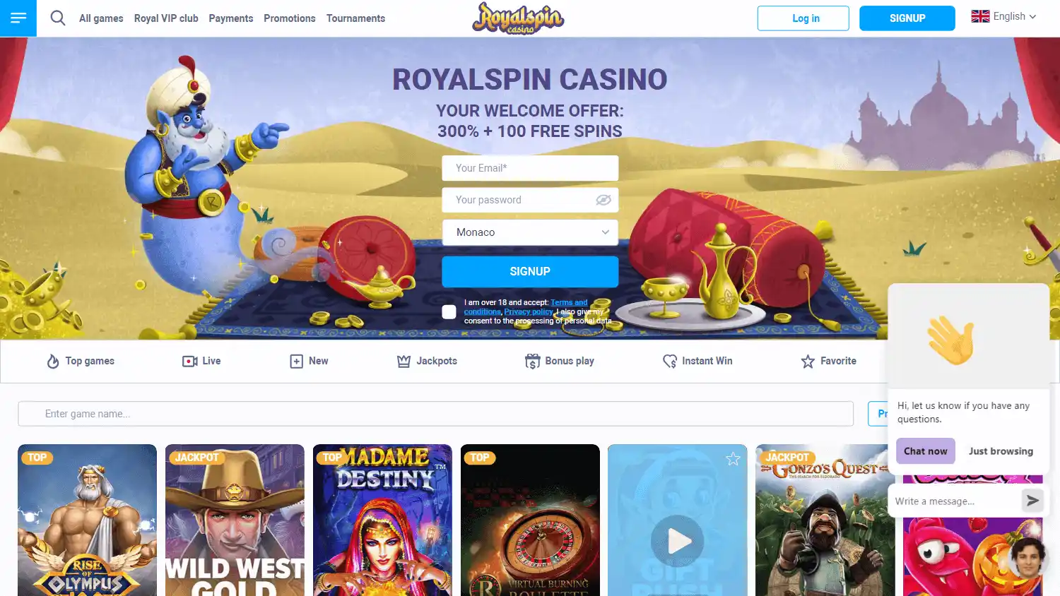 RoyalSpin Casino screenshot 2