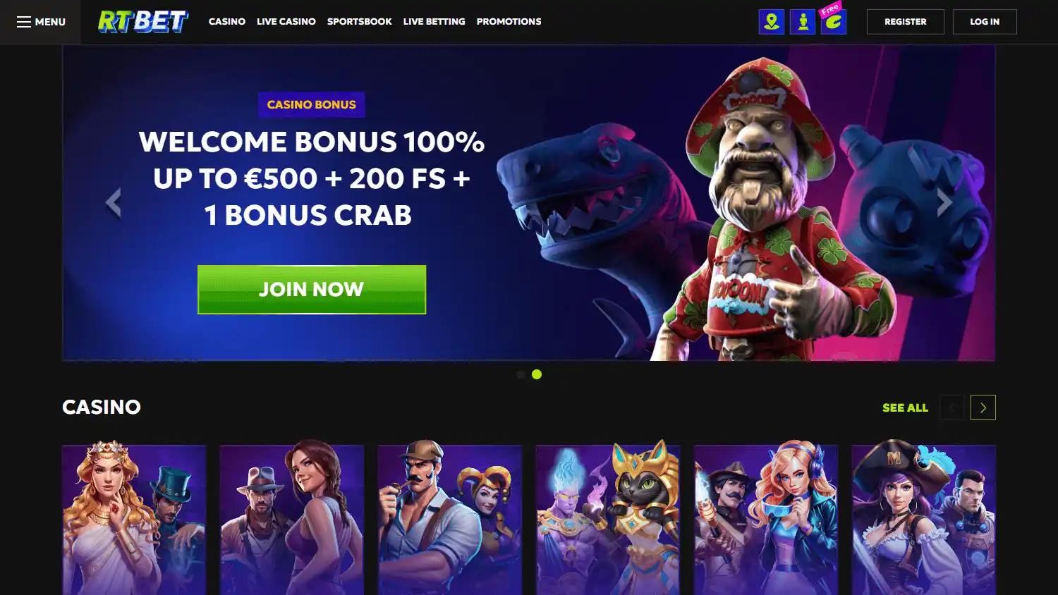 RTbet Casino screenshot 1