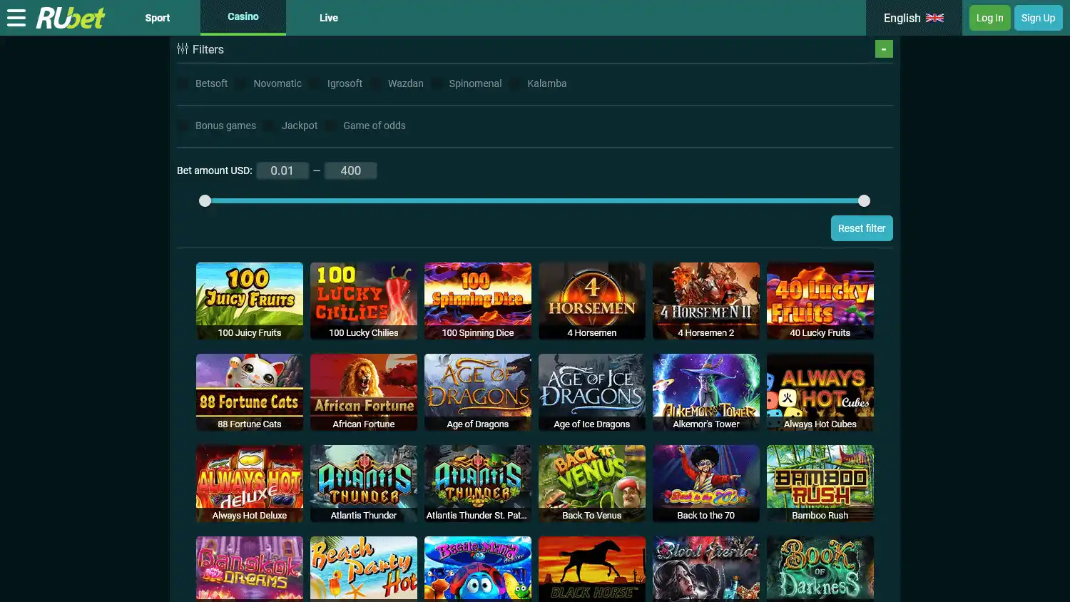 RuBet Casino screenshot 1