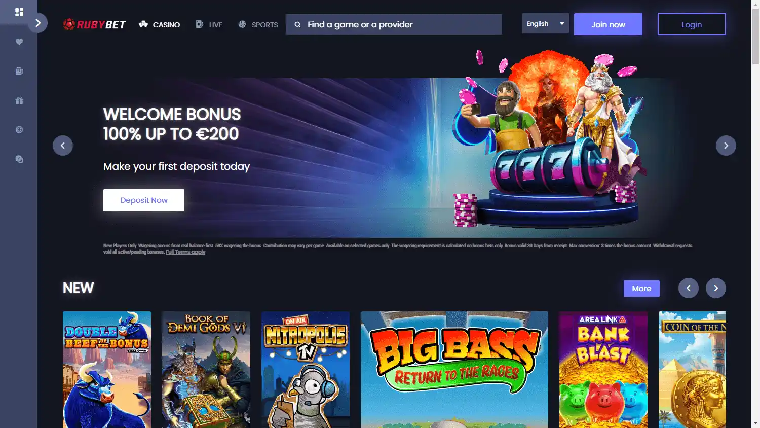 Ruby Bet Casino screenshot 1