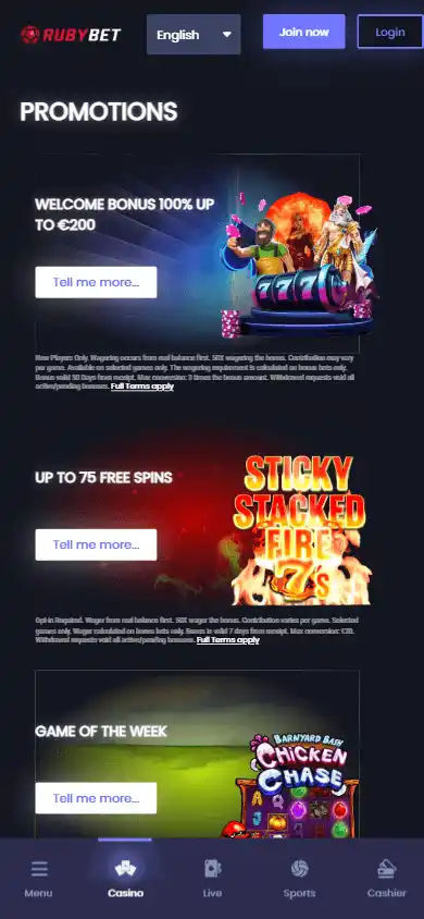 Ruby Bet Casino screenshot 6
