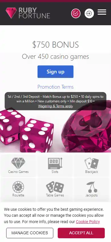RubyFortune Casino Ontario screenshot 6
