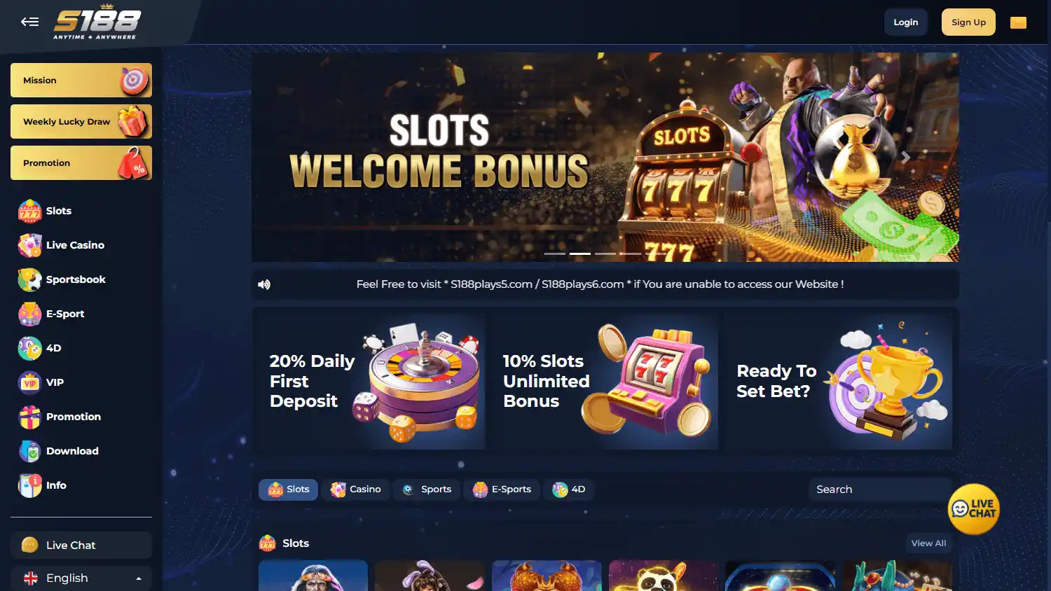 S188 Casino screenshot 1