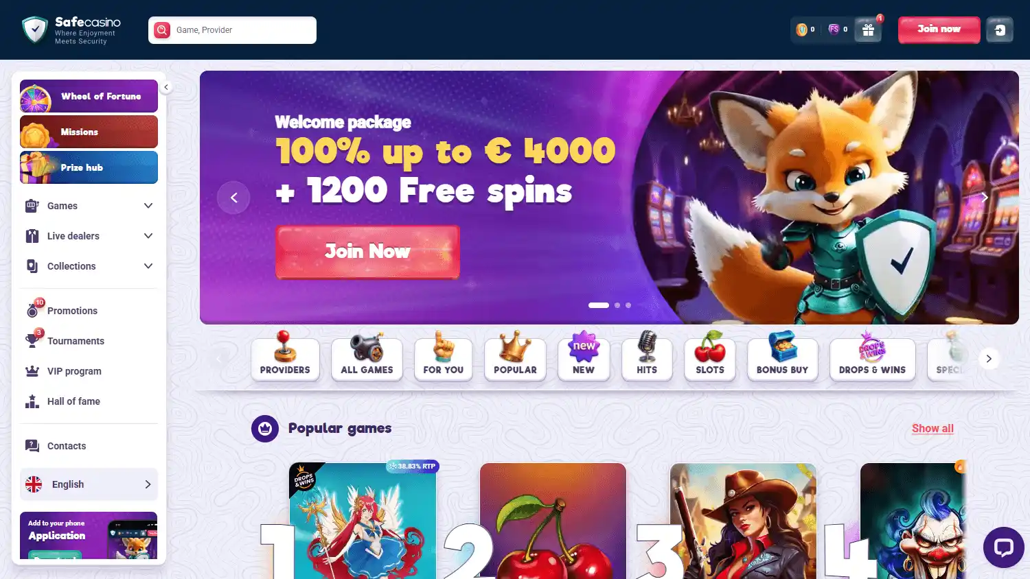 Safe Casino screenshot 1