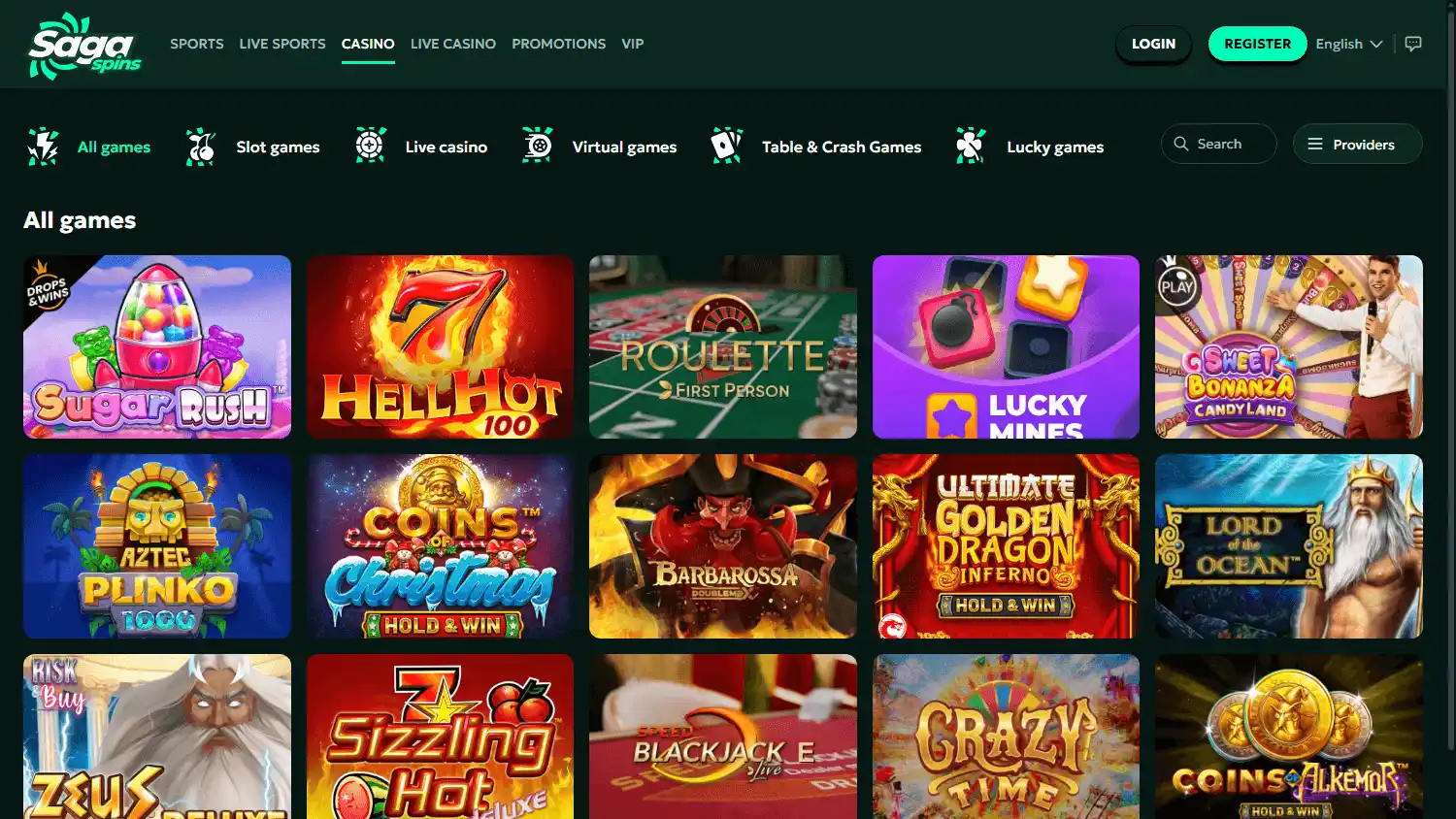 SagaSpins Casino screenshot 2
