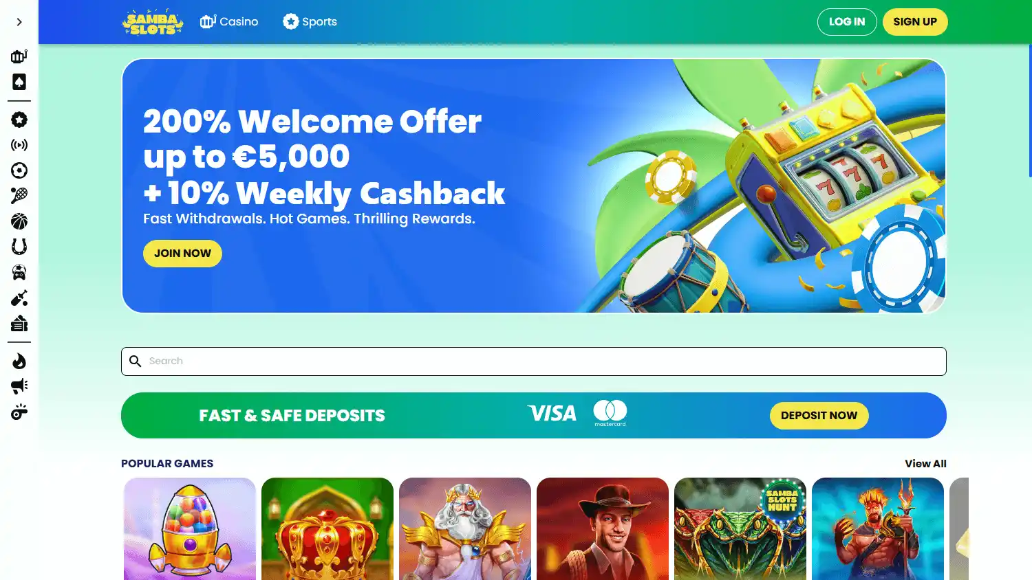 SambaSlots Casino screenshot 1