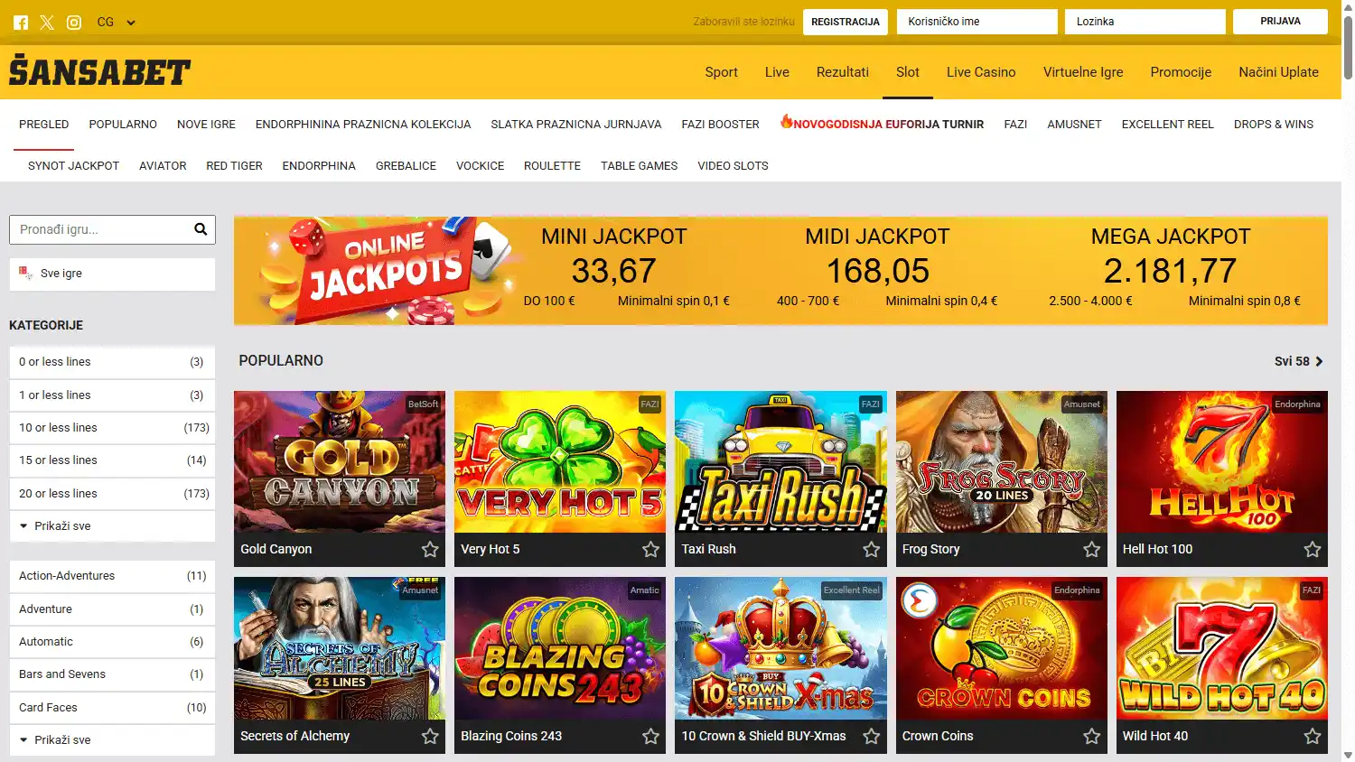 Sansabet Casino screenshot 2