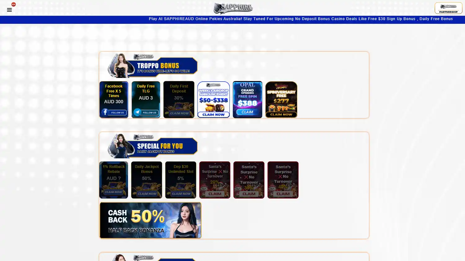 Sapphire AUD Casino screenshot 2