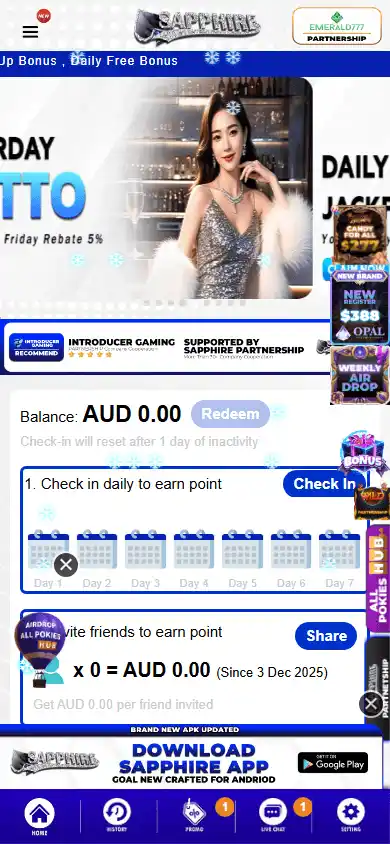 Sapphire AUD Casino screenshot 3