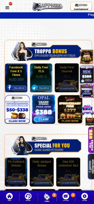 Sapphire AUD Casino screenshot 4