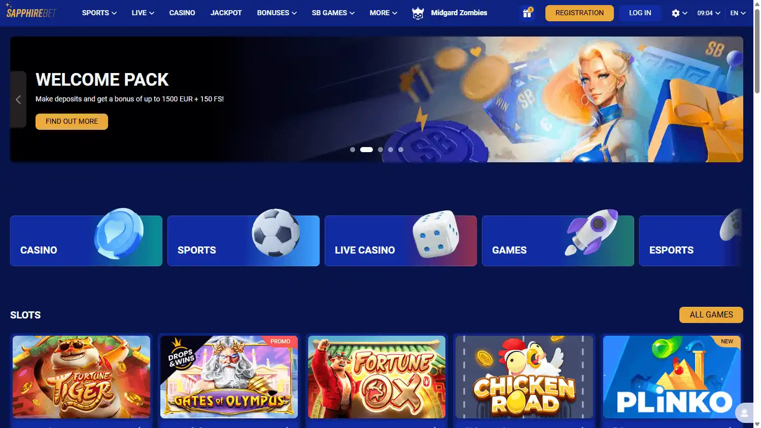 SapphireBet Casino screenshot 1