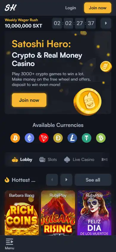 Satoshi Hero Casino screenshot 3
