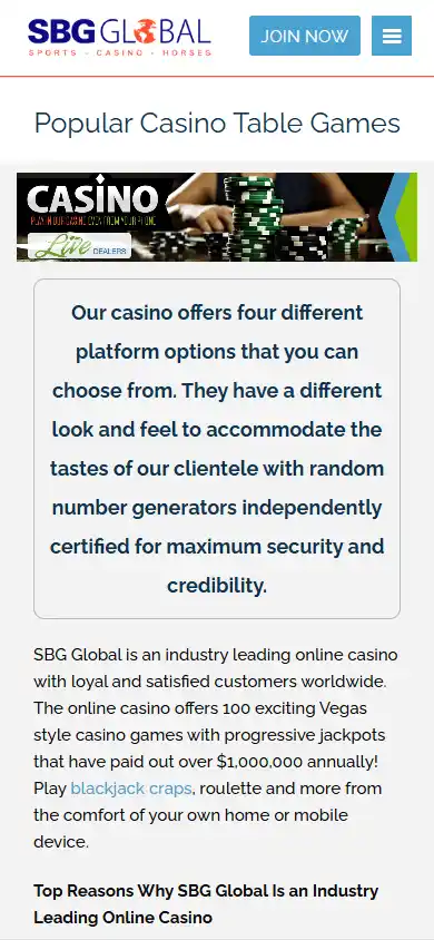 SBG Global Casino screenshot 5