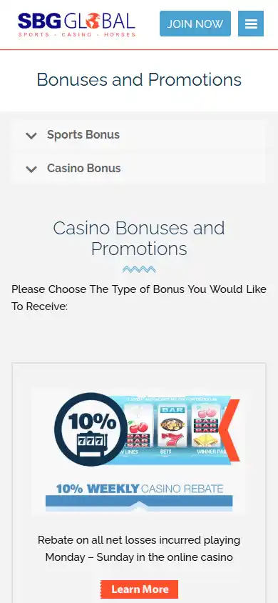 SBG Global Casino screenshot 6