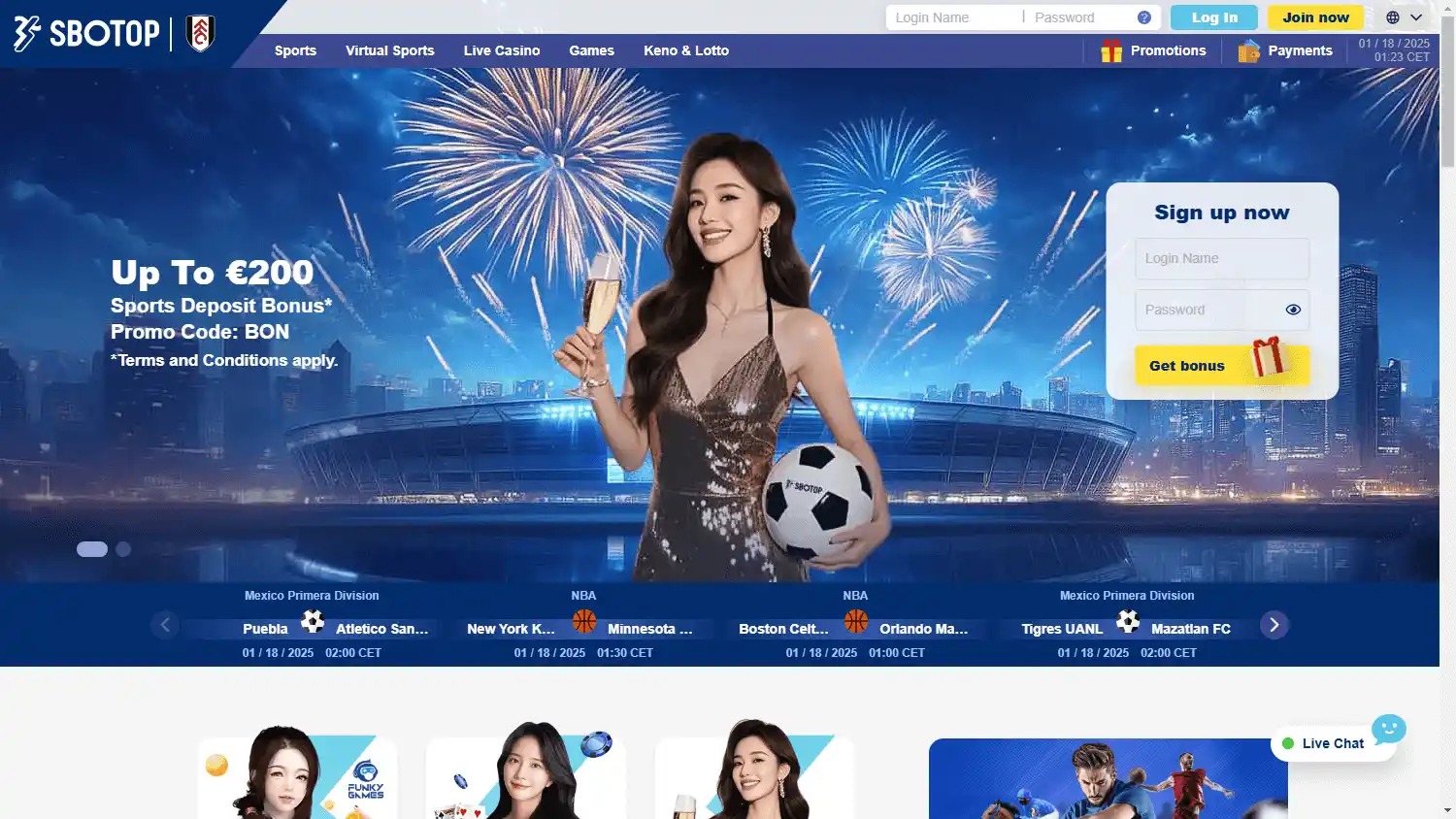 SBOTOP Casino screenshot 1