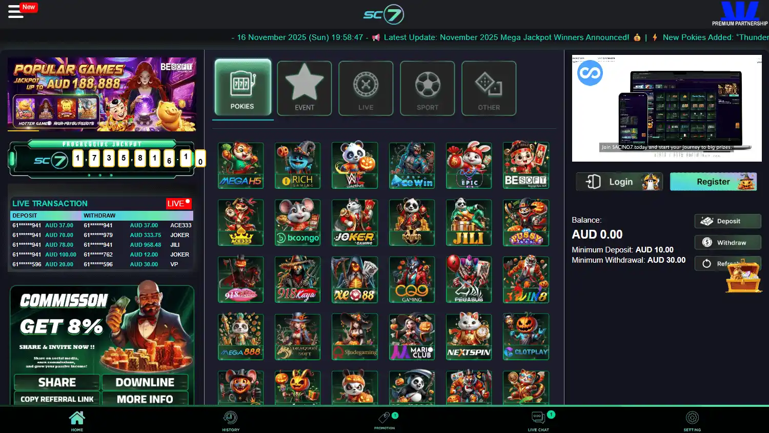 SC7 Casino screenshot 1
