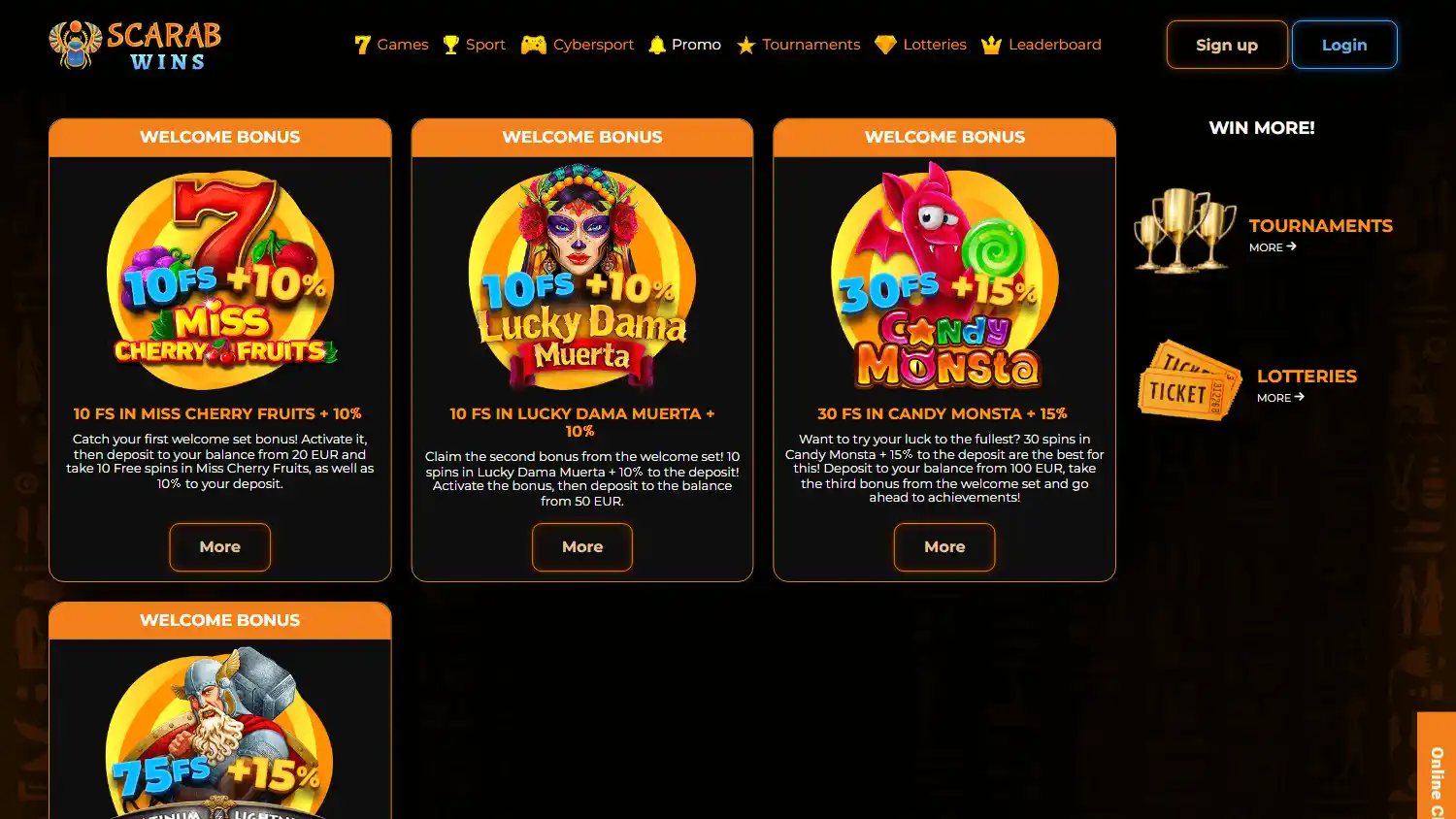 Scarabwins Casino screenshot 3