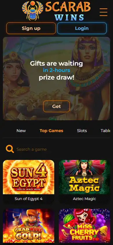 Scarabwins Casino screenshot 4